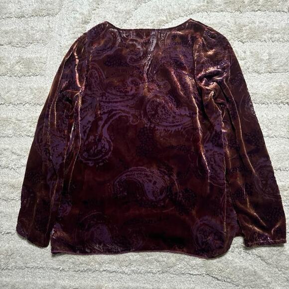 Johnny Was Venetian Keyhole Velvet Blouse - Picture 6 of 7